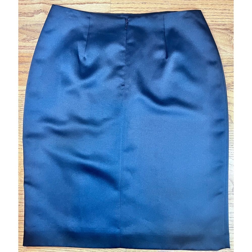 Cache’ Black Satin Short Evening Skirt Side Slit … - image 2